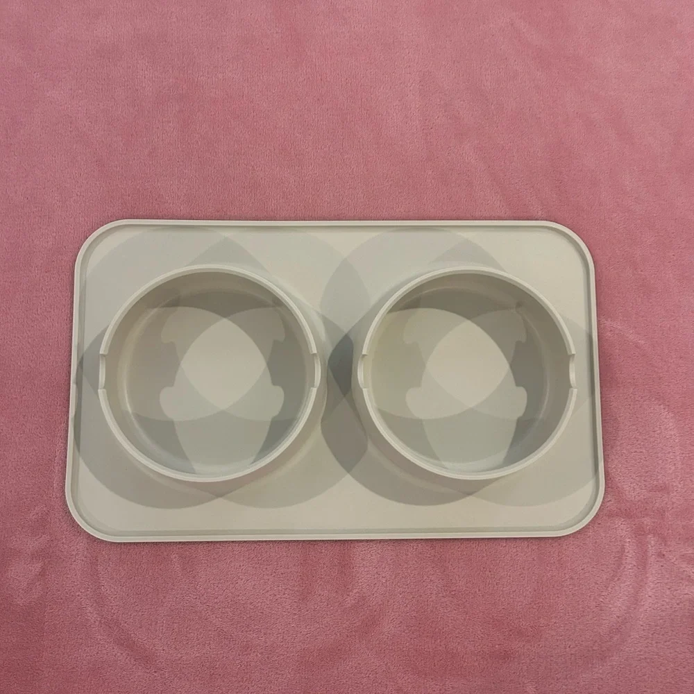 Silicone Pet Mat + Stainless Steel Double Diner - 3.5 Cups